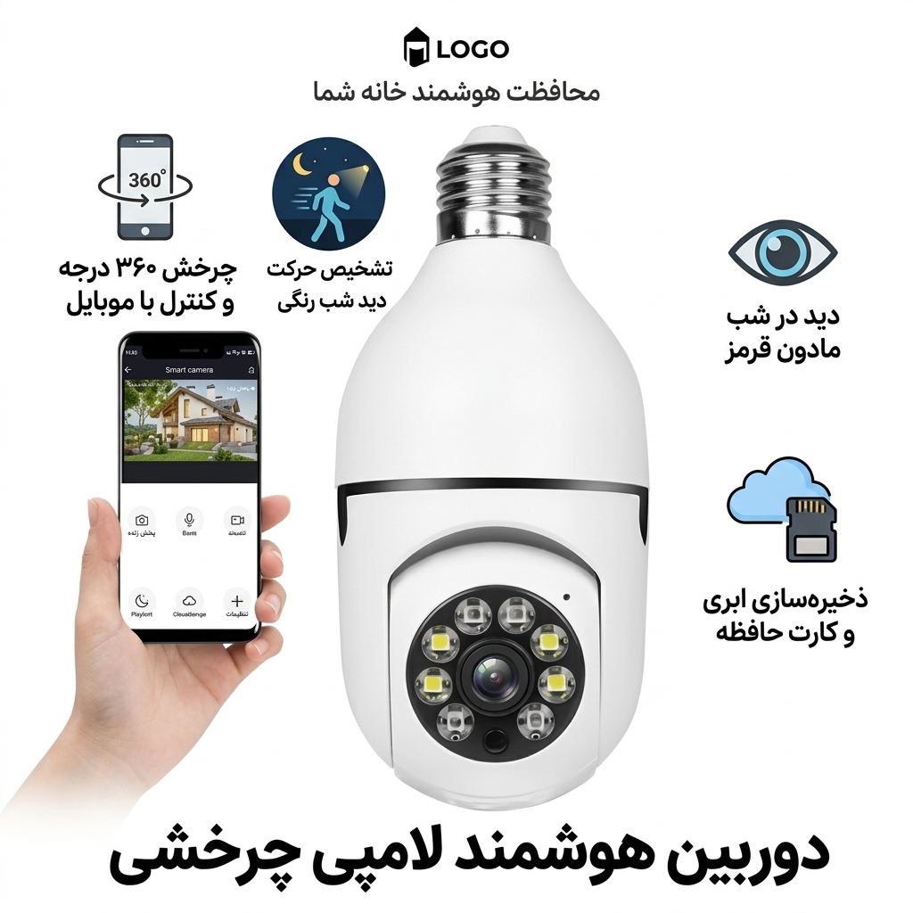 دوربین هوشمند لامپی چرخشی